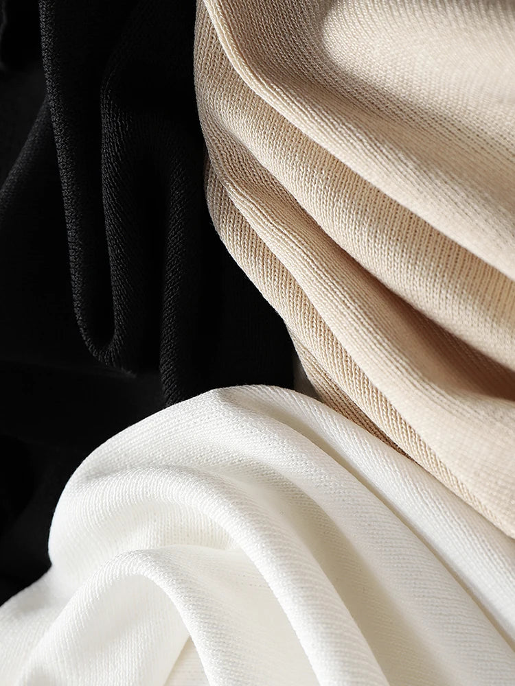 Débardeur court sexy à épaules dénudées, couleur unie, tricoté, tendance, pour femme, débardeur irrégulier, été, beige, noir, blanc, 2025