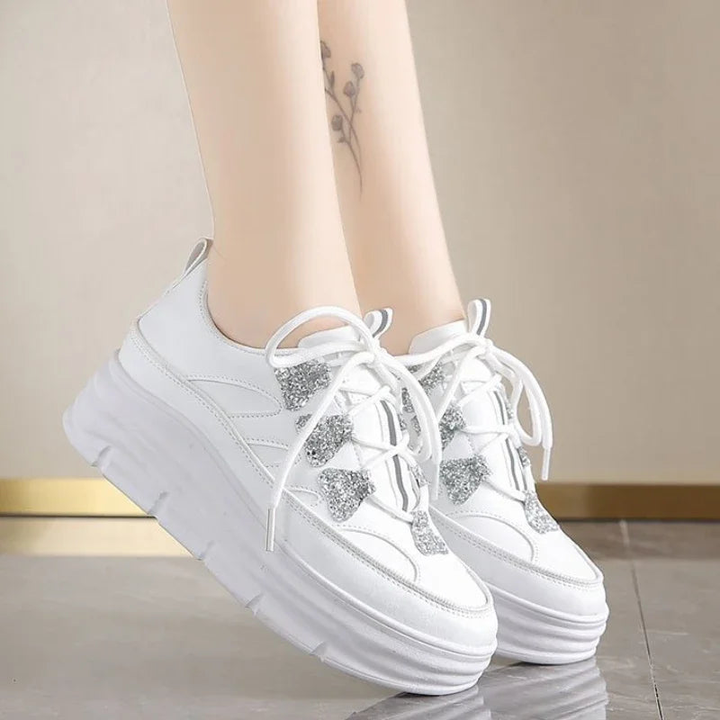 Tendances mode 2025 : chaussures à paillettes à plateforme haute pour femmes, offres élégantes et bon marché, chaussures de créateur de luxe décontractées (39 %) pour femmes