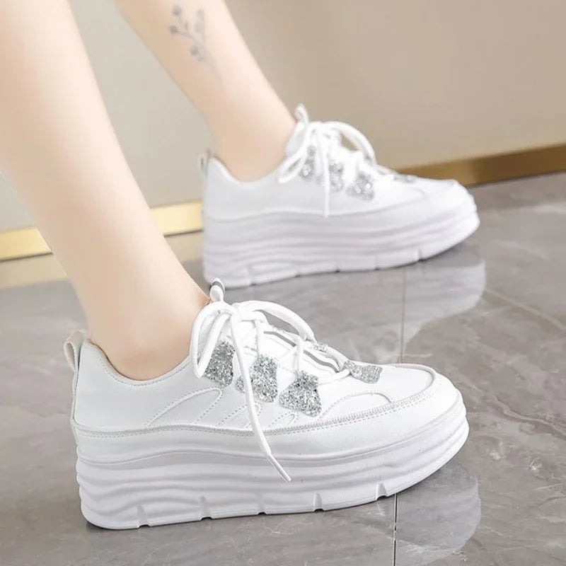 Tendances mode 2025 : chaussures à paillettes à plateforme haute pour femmes, offres élégantes et bon marché, chaussures de créateur de luxe décontractées (39 %) pour femmes
