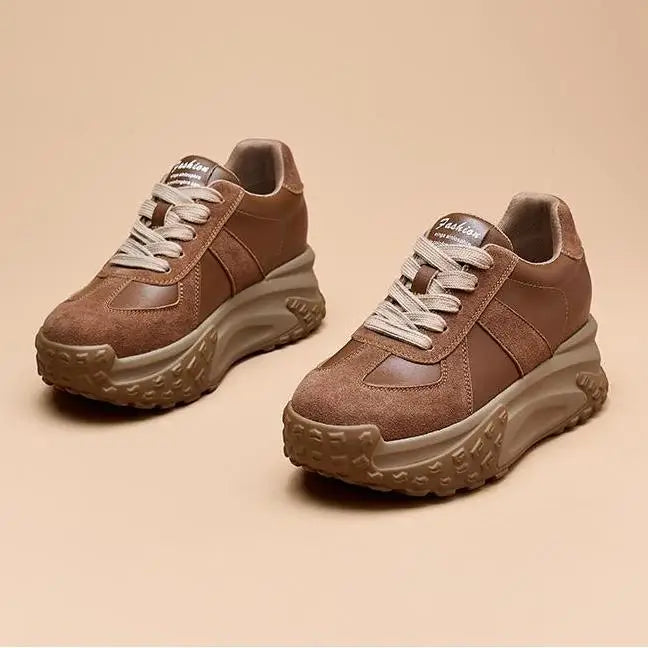 Baskets à plateforme haute pour femmes, chaussures rouges à bout rond, nouvelle collection printemps-automne 2025, élégantes et de qualité, tendance Y2K