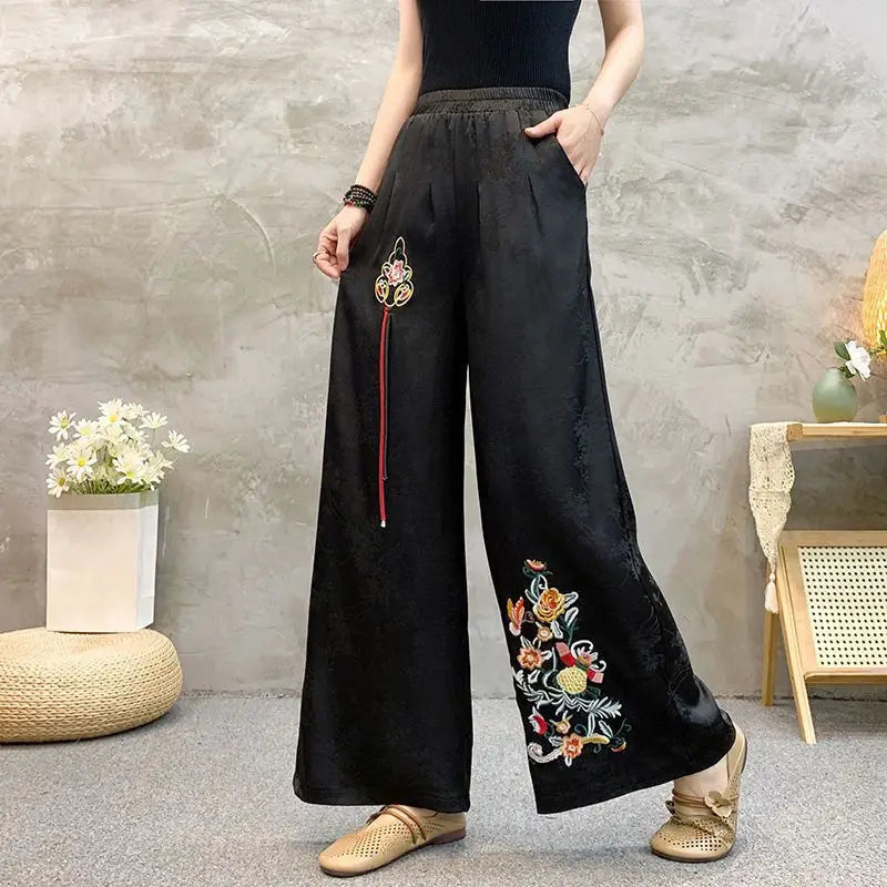 Pantalons de survêtement pour femmes, vêtements Y2K, style ethnique, vintage, streetwear, élégants, à la mode, pantalons à jambes larges, joggings décontractés et amples