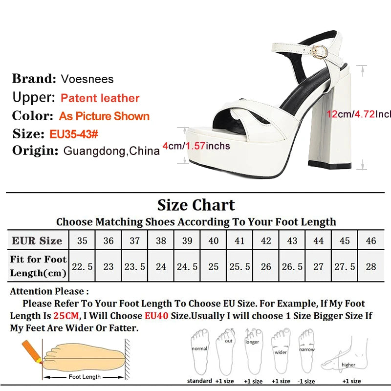 Sandales d'été à bout ouvert, plateforme tendance, bande croisée de 12 cm, chaussures sexy pour femmes, bout carré, talons hauts, Europe et Amérique