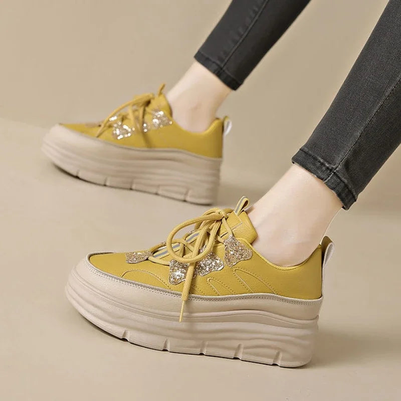 Tendances mode 2025 : chaussures à paillettes à plateforme haute pour femmes, offres élégantes et bon marché, chaussures de créateur de luxe décontractées (39 %) pour femmes